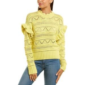 Joie Canary Yellow Knit Scalloped Neckline Sweater Size XXS
